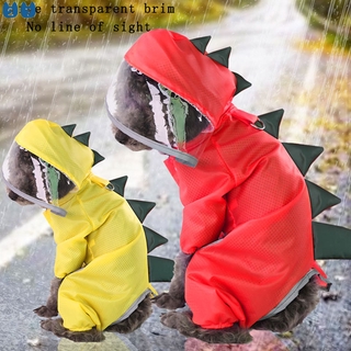 impermeable de dinosaurio de dibujos animados de verano con d-buckle ropa de perro para perros pequeños de nailon cachorro impermeable impermeable ropa de mascota chihuahua