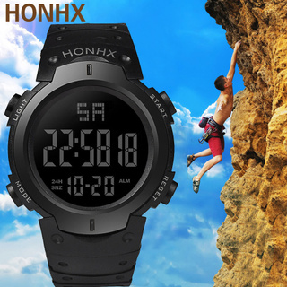[PALARNA] Fashion Waterproof Men's Boy LCD Digital Stopwatch Date Rubber Sport Wrist Watch