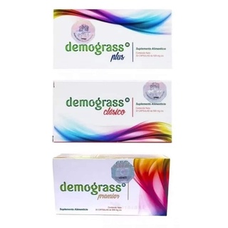 Demograss paquete 3 cajas plus clásica y premiere 90 cápsulas 3 meses suministro