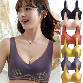 Thailand latex underwear women's beauty back small chest gathered seamless bra thin vest style sports bra