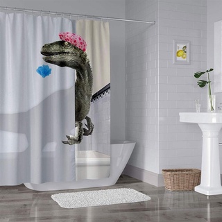 Nueva Cortina De Poliéster impermeable con estampado De dinosaurio De dibujos animados/Anime Para baño/ducha (1)