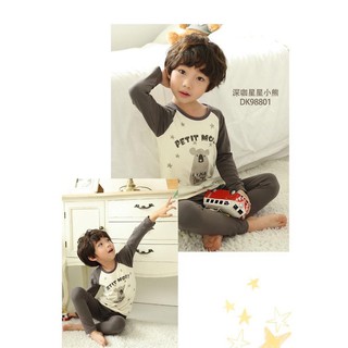 Pijamas niños oso motivos/relojes de algodón orgánico/modelo coreano pijamas de los niños/ Jamas importación (1)