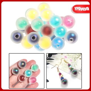 30Pcs Assorted Acrylic Matte Round Beads Loose Pendants Charms DIY Crafting Anklets Necklace Earring Bracelets Jewelry
