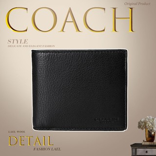 Auténtica cartera Coach / F74991 / cartera para hombre / cartera / paquete de tarjetas / cartera de cuero