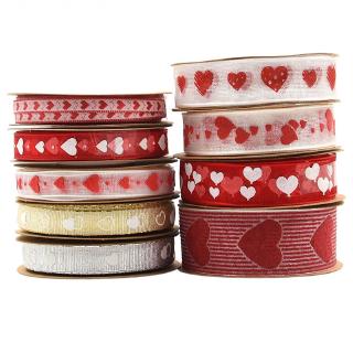 Day love printing Tanabata wedding gift packaging Valentine's Day DIY ribbon DIY handmade ribbon