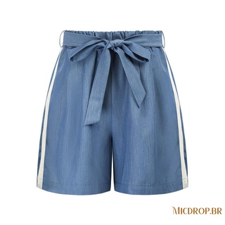 micdrop-female pantalones cortos, adultos pantalones cortos de cintura alta recta pierna pantalones con cintura