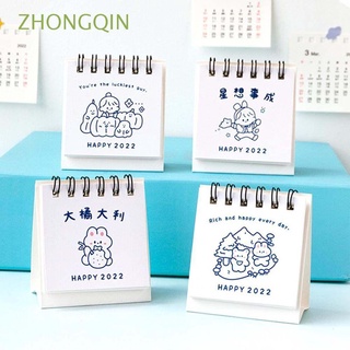 ZHONGQIN Creativo Calendario de escritorio Kawaii Recordatorio de fechas Calendario 2022 Mini Decorativo|del plan Suministros escolares Calendario Papelería Calendario mensual