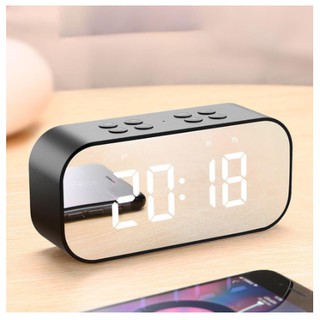BT501 LED Alarm Clock Bluetooth Speaker Mini Mirror Screen Clock Card Bass Small Stereo Bluetooth Wireless Speaker