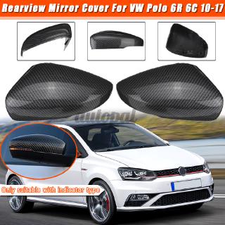 ACE Pair Carbon Style Door Wing Caps Rearview Mirror Cover For VW Polo 6R 6C 2010-17 (9)