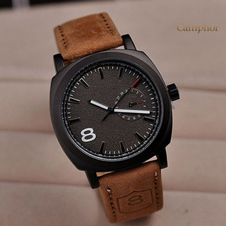 CAMPHOR▸ New Men Military Wrist Watch Faux Leather Strap Sport Quartz Analog Watch Gift