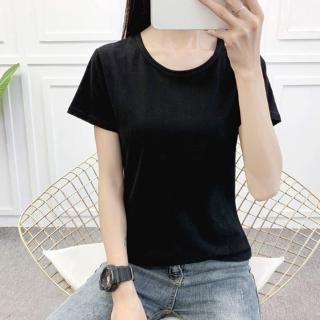 Tops simples playera para mujer coreana camiseta Casual camiseta negra blanca para mujer camiseta de mujer Tops Loose Summer