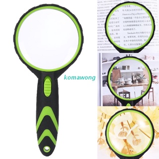 KOMA Magnifying Glass 10X Handheld Reading Magnifier for Seniors Kids with LED Lights Rubber Handle Magnifying Lens