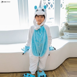 niños franela onesie pijamas lindo de dibujos animados animal figura disfraz con capucha invierno hogar traje para fiesta
