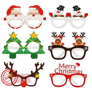 9 unids/set lindo santa claus antler gafas muñeco de nieve gafas de navidad fiesta x6w4