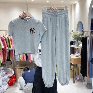 coreano moda deporte traje suelto casual harlan pantalones de manga corta conjunto (5)