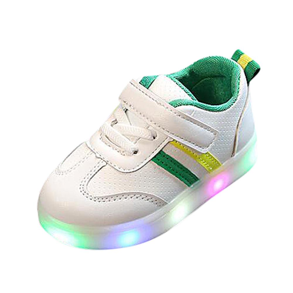 zapatos de rayas para niños/tenis luminosos con luz led (3)