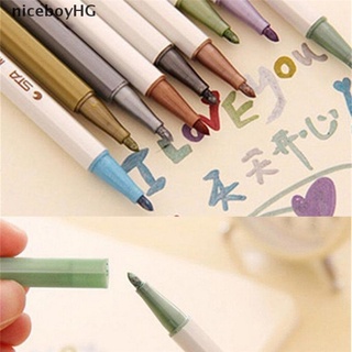 niceboyhg 10pcs color metálico fino lápiz marcador diy álbum dauber pluma set impermeable productos populares