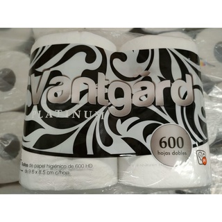 Papel higienico VantGard Platinum 4 rollos con 600 hojas dobles cada uno (4)