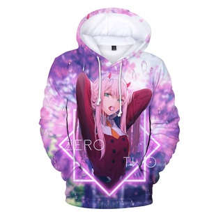 【Classic Hot Sale】 Darling In The Franxx Zero Two Kid Sweatshirts Graphic Vintage Anime Hoodie Clothes Zero Two Darling In The Franxx
