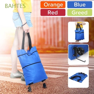 BAHTES Rolling bolsas de compras de las mujeres bolsas de comestibles bolsas portátil reutilizable ligero con ruedas plegable multifunción carro carro/Multicolor