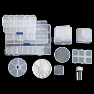 18Style Plastic Clear Round Rectangle Square PVC Organizer Earrings Jewelry Box Case Container for Rings Beads Storage Package (1)
