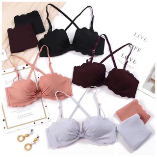 High-quality women's underwear set, solid color with sexy lingerie