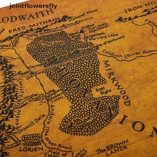 Jtff The Rings Middle Earth Map Retro-Póster De Papel Kraft , Decoración De Pared