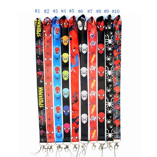 5pcs spiderman cordón popular simple de dibujos animados cuello cordones para teléfonos celulares con cámara de identificación insignia llavero moda correa