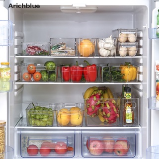 [arichblue] cubos de almacenamiento de alimentos de plástico apilable organizador de refrigerador de cocina con asas venta caliente