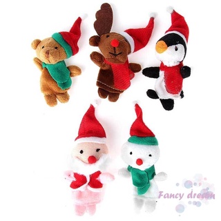 5 unids/ Set de marionetas de dedo juguetes de navidad Santa Claus muñeco de nieve bebé historias ayudante dedos niños navidad (2)