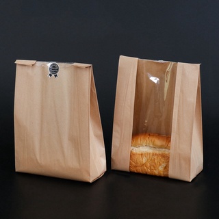 beltdeep 25/50pcs bolsa de pan pan pan bolsa de embalaje de alimentos bolsa de papel kraft bolsa de almacenamiento de rayas tortas para llevar panadería hornear tostadas (9)