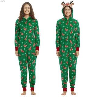 Eywsi Conjunto De Pijama con capucha con orejas De ciervo De navidad Para la familia (7)