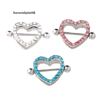 SerendipiaHB 1pc/1pair Heart Shaped Nipple Shield Nipple Ring Steel Barbell Piercing Jewelry Hot