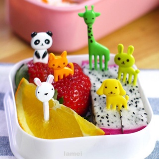 10 pzs Mini tenedores portátiles en forma de Animal para ensaladas de frutas (1)