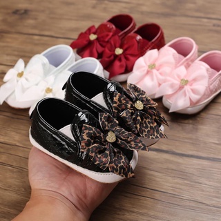 WALKERS Zapatos de princesa para recién nacidos de suela suave antideslizante Bowknot Prewalkers cuero PU primeros pasos 0-18M