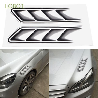 LOBO1 Black Decals 3D Vent Air Pegatinas de coches Auto - Styling Las branquias de tiburón Hot Impermeable Flow Fender decoracion
