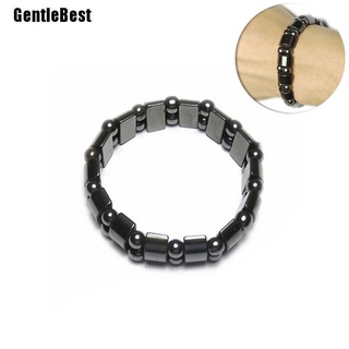 [GentleBest] nueva pulsera redonda de piedra negra para bajar de peso/cuidado de la salud/pulsera magnética de terapia [GentleBest]