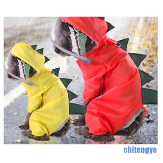 [chitengye] impermeable para mascotas cachorro de cuatro pies con capucha transparente impermeable lluvia ropa