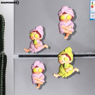 Shapewater portátil 3D de dibujos animados imán exquisito 3D de dibujos animados imanes de refrigerador decoración fuerte succión para cocina (2)