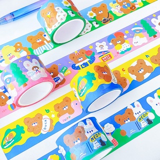 <24h delivery> W&G pequeño oso cinta de papel de dibujos animados pintado a mano ins tienda de mano fundación DIY decoración pasta