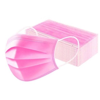 11 cajas de cubrebocas tricapa rosa con 50 pz cada caja