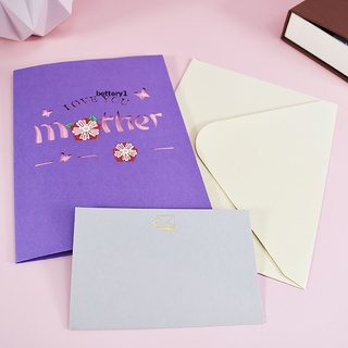 Bettery1 3D Pop Up Greeting Card for Mother's Day Cards with Envelope, Love MOM Greeting