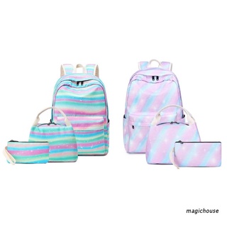 magichouse 3pcs mochila escolar para adolescentes niñas portátil daypack niños bookbag con bolsa de almuerzo estuche para lápices