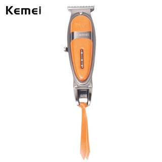 Kemei KM-1946 profesional Clipper USB reducción de ruido recortadora de pelo con cubierta de cuero de Metal salón corte de pelo máquina