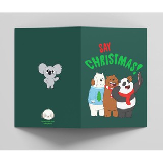 Tarjetas de navidad We Bare Bears tarjetas de felicitación navidad tarjetas de felicitación
