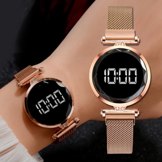 Reloj de señoras de la moda de la pantalla táctil de la correa del imán del reloj digital LED de las señoras