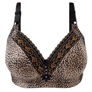 🌸Mowomo🌸 Women's Leopard Bra Wire Free Underwear One-Piece Bra Everyday Underwear (1)