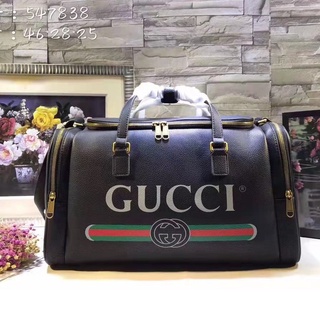 Unisex Gucci Bolsa De Viaje Impresa De Cuero Equipaje