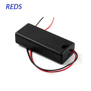 REDS-Caja De Almacenamiento De Plástico Duro Para 2 Pilas AAA Con Alambre Negro