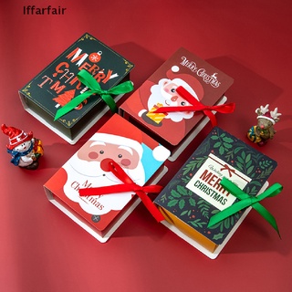 [iffarfair] caja de regalo en forma de libro, feliz navidad, caja de regalo de santa claus.